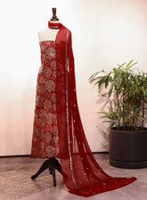 Royal Fashion Embroidered Chiffon Suits Unstitched 2 Piece - RF25EE 58 MAROON